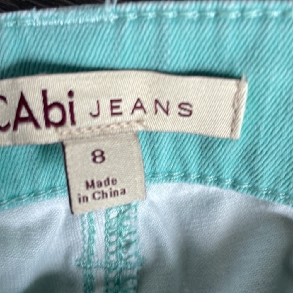 CAbi jeans size 8 aqua colored spring inspired - Picture 3 of 9